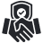 Handshake and shield icon for trusted local roofers